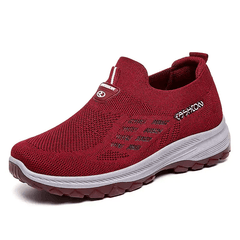 FlexEase Women's Mesh Slip-On Support Shoes | Cushioned Wide-Toe Walking Comfort