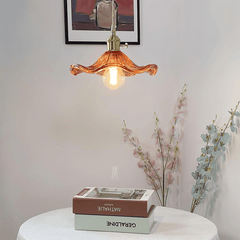 Floral Glass Pendant Light – Elegant Flower Design LED Hanging Light for Kitchen and Living Room Ambience