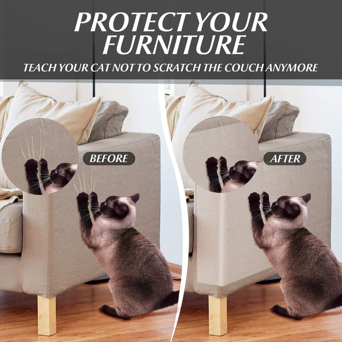 FurniGuard — Transparent Heavy-Duty Cat Scratch Protectors for Furniture