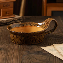 Handcrafted Rustic Ceramic Oatmeal Bowl with Glazed Finish – Ideal for Soups and Salads