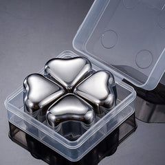 HeartSip 304 Stainless Drink Chillers | Reusable Heart Cubes for Cocktails