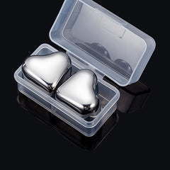 HeartSip Stainless Steel Drink Chillers | Reusable Heart Cubes for Whiskey & Cocktails