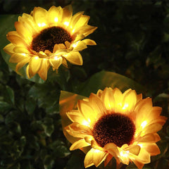 Lot de 2 lampes solaires en forme de tournesol