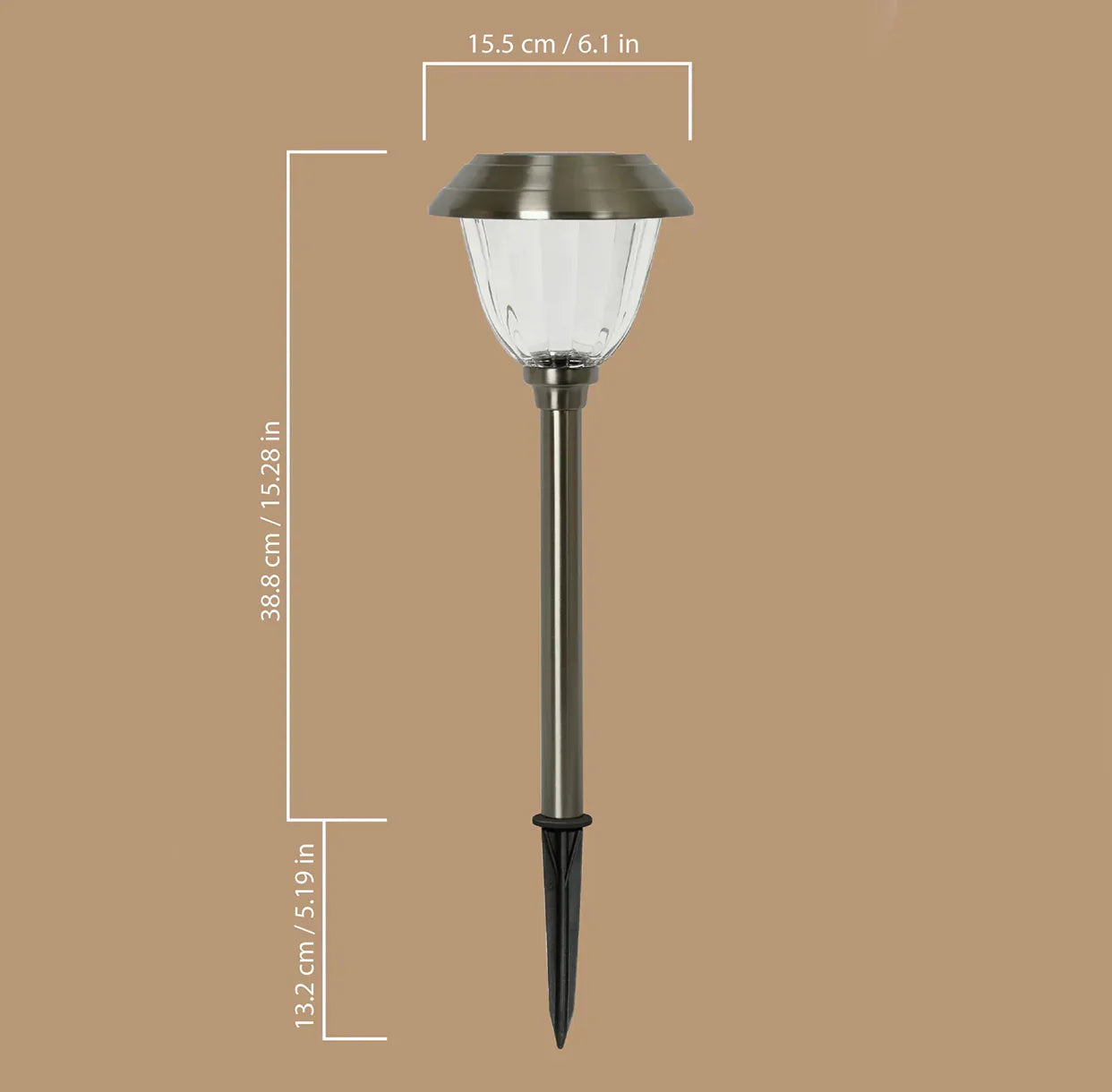 Lampes solaires à LED pour allées Member's Mark, acier inoxydable, 12 lumens (lot de 6)