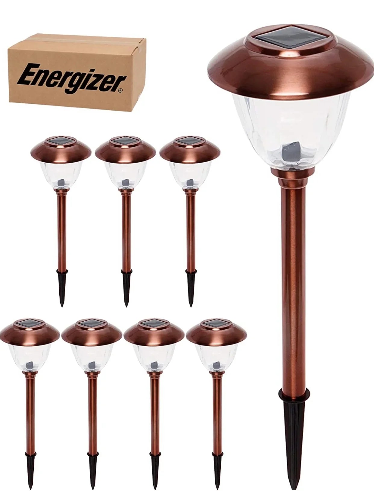 Paquete de 10 luces LED solares para caminos de exterior de Energizer, 15 lúmenes