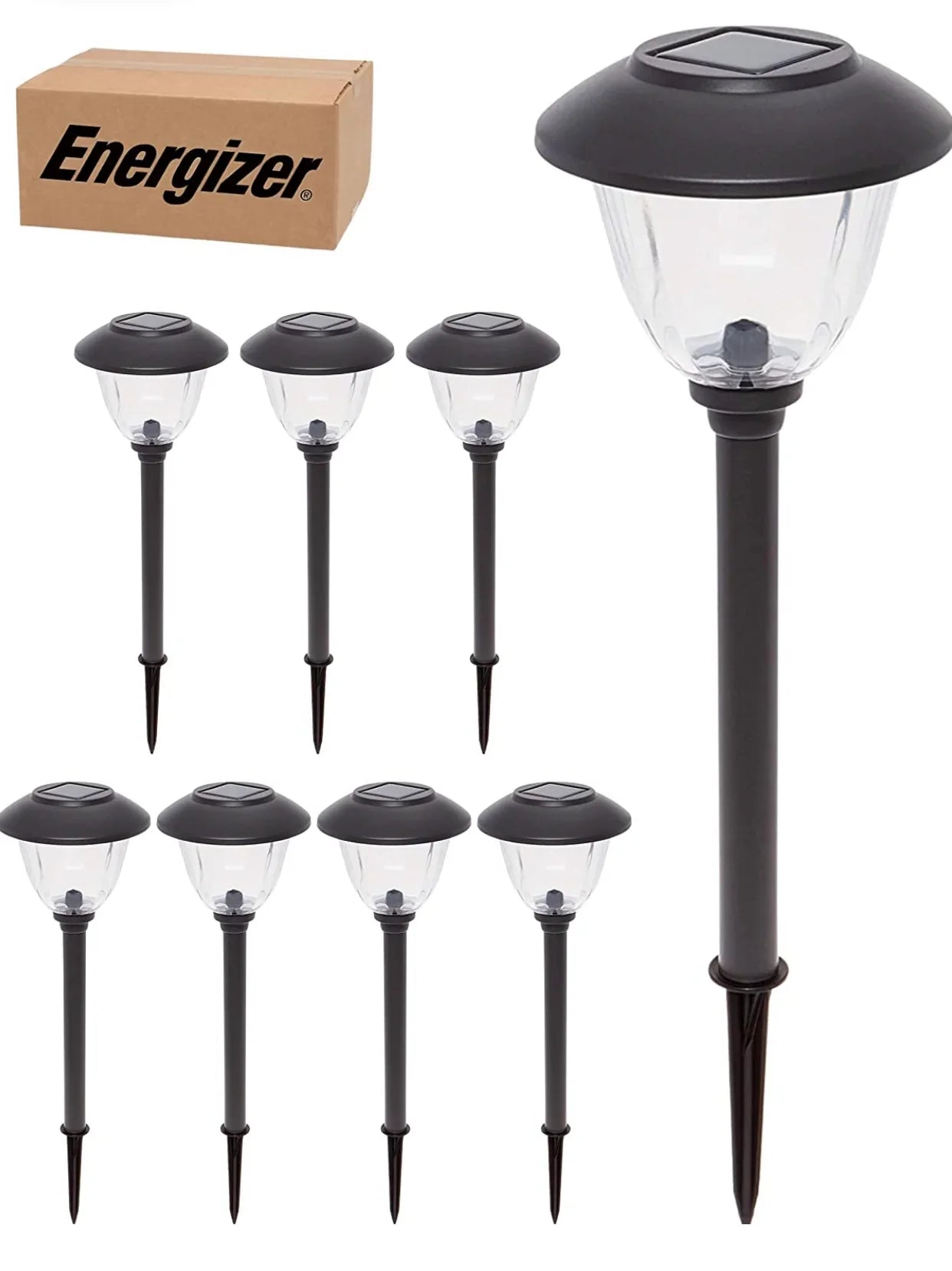 Paquete de 10 luces LED solares para caminos de exterior de Energizer, 15 lúmenes