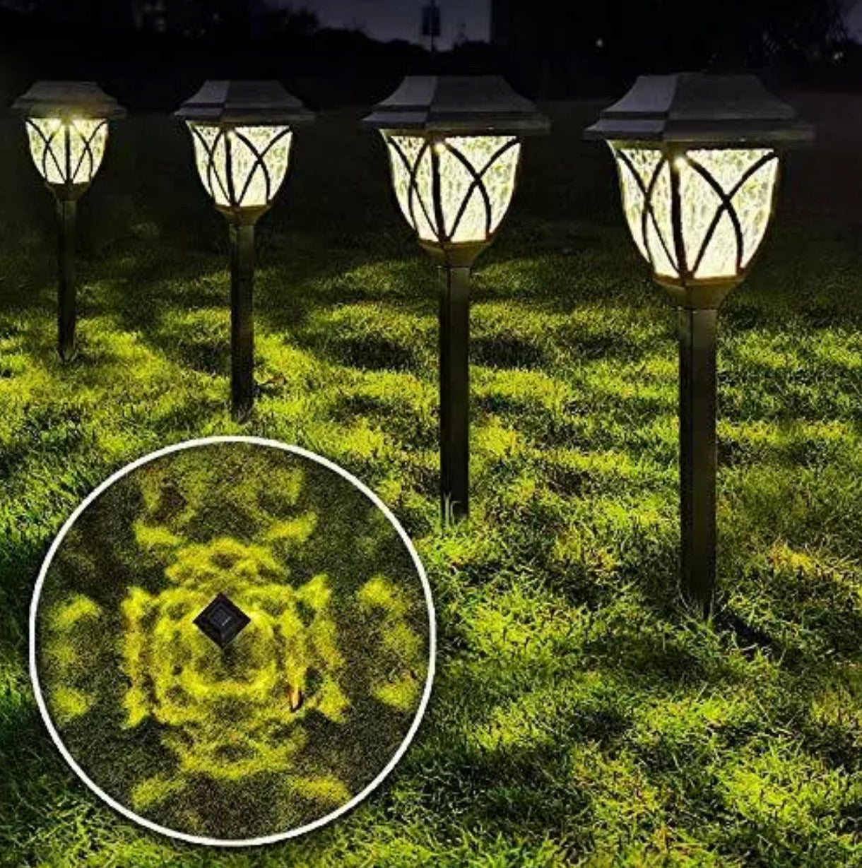 Lot de 8 lampes solaires à LED pour jardin, allée, cour, extérieur 