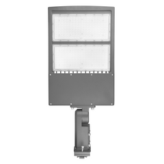 Lampadaire LED 300 W avec cellule photoélectrique du crépuscule à l'aube, 5 700 K, montage universel, gris, étanche IP65, AC 120-277 V, éclairage de parking LED - éclairage public extérieur pour zones commerciales