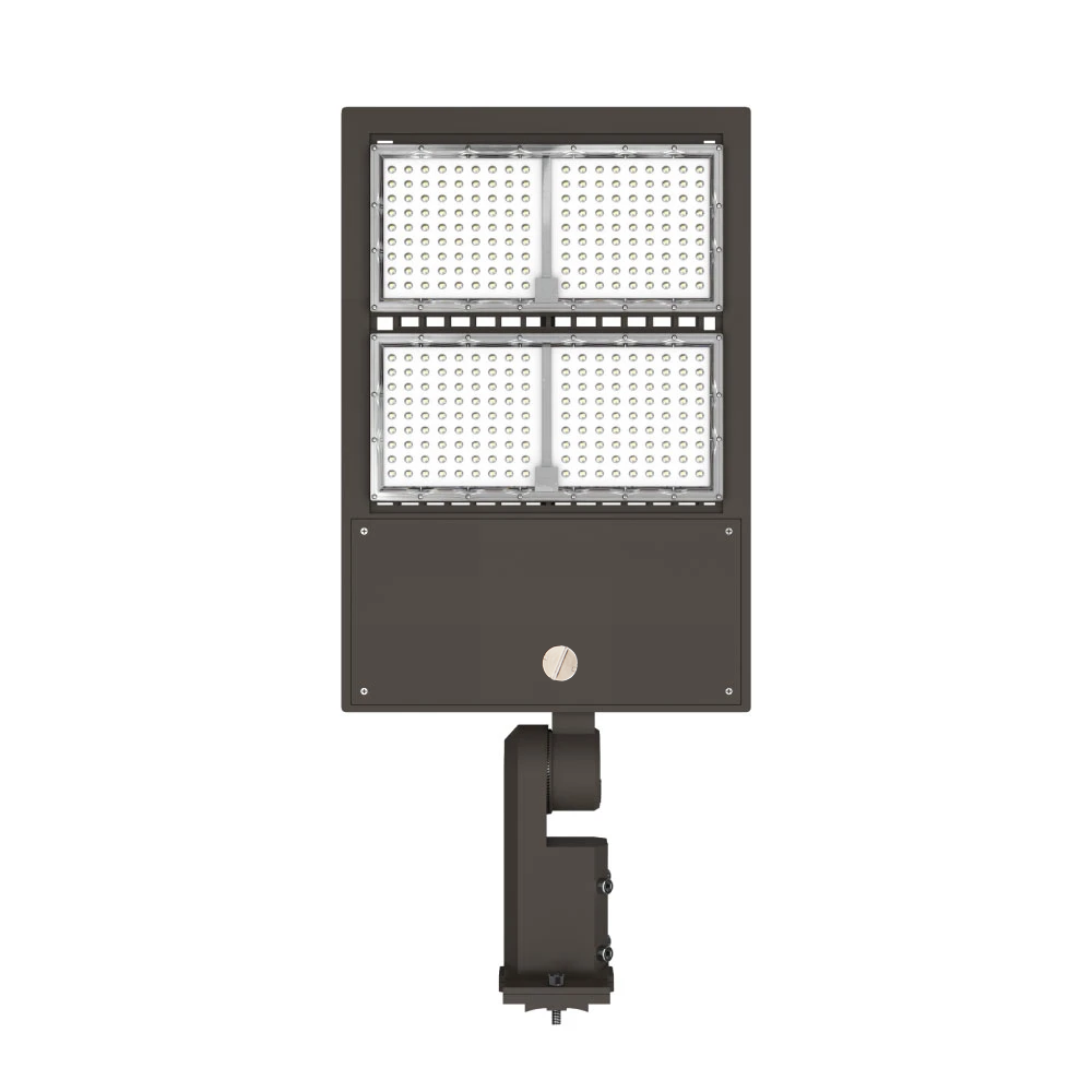 Lampadaire LED 300 W avec cellule photoélectrique du crépuscule à l'aube 5700 K 42 000 lm AC120-277 V Montage universel Bronze Étanche IP65, éclairage de parking - éclairage public extérieur pour zones commerciales