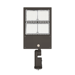 Lampadaire LED 240 W avec cellule photoélectrique du crépuscule à l'aube, 4 000 K, montage universel, bronze, AC 120-277 V, étanche IP65, éclairage de parking à LED Shoebox