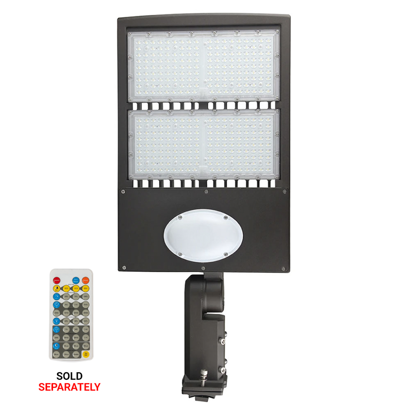 Éclairage de stationnement à LED 300 W avec cellule photoélectrique et capteur de mouvement, 5 700 K, montage universel, étanche, bronze, AC 120-277 V, éclairage de sécurité de rue pour zone commerciale extérieure