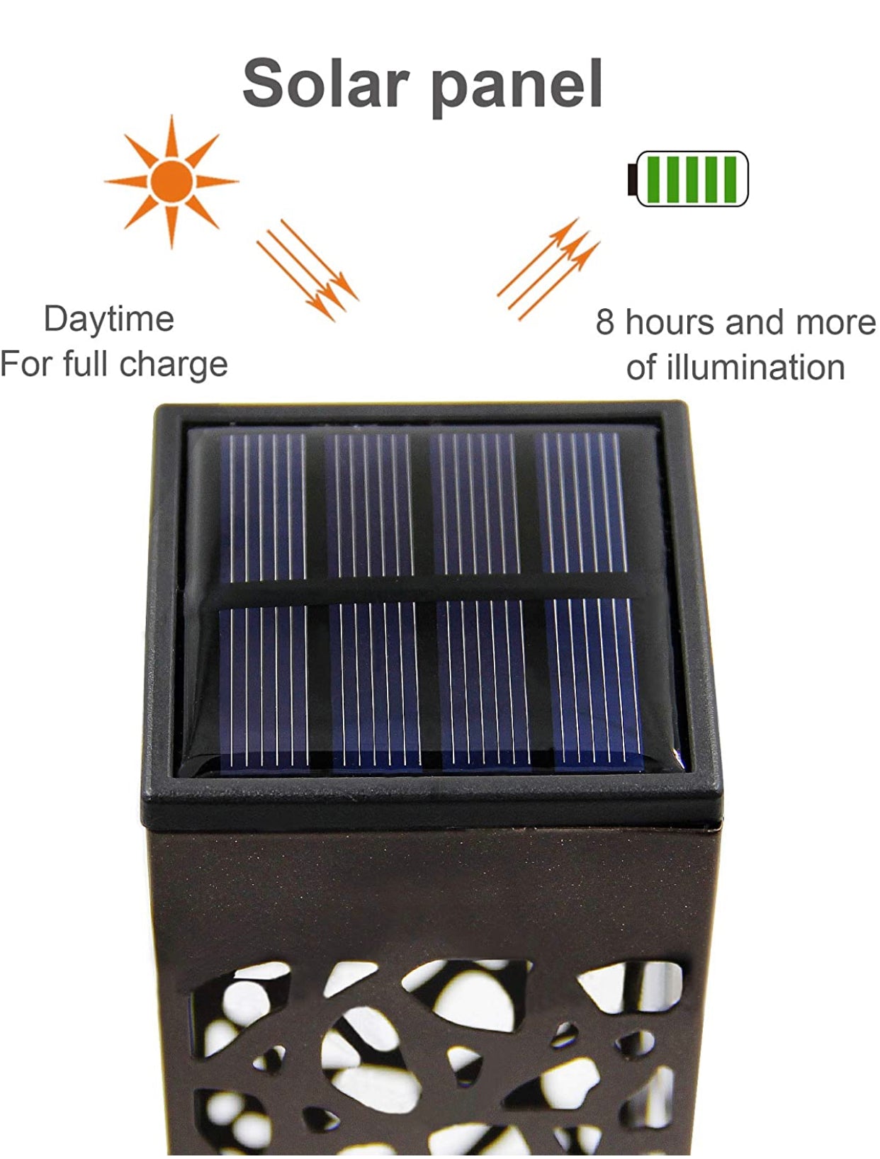 Luces solares para caminos de exterior de doble uso, actualización de luz LED solar de acero inoxidable marrón, 8 lúmenes, blanco cálido, paquete de 6