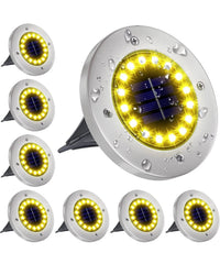 Luces solares para jardín, 16 LED, luces solares para suelo, luces subterráneas impermeables para caminos, paquete de 4