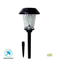 Luz LED para caminos exteriores de metal negro con energía solar Hampton Bay (paquete de 12)