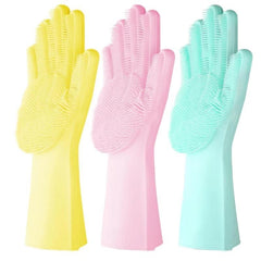 Gants de nettoyage de vaisselle en silicone 2 en 1