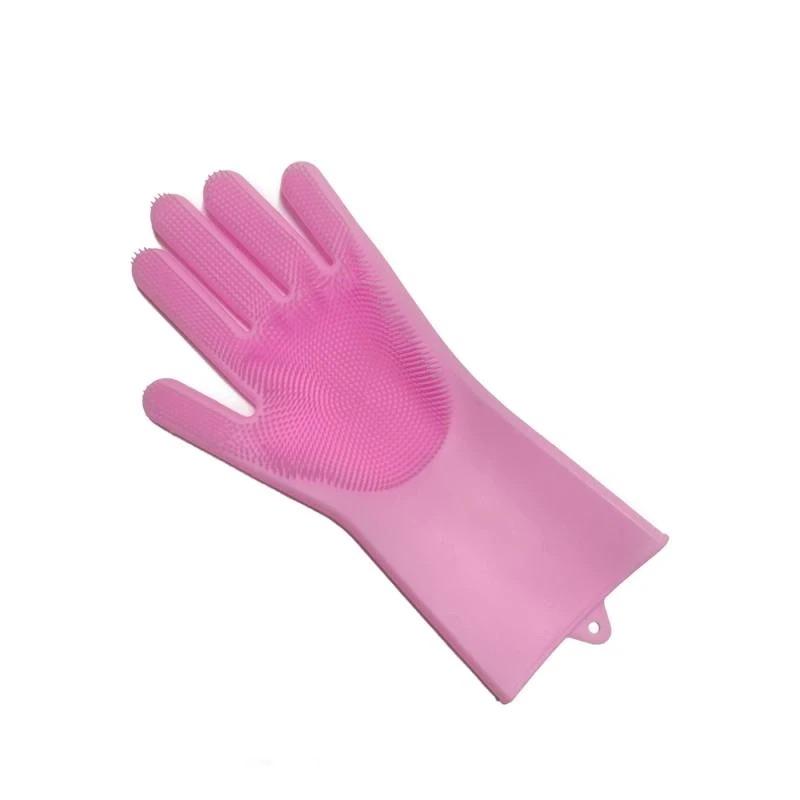 Gants de nettoyage de vaisselle en silicone 2 en 1