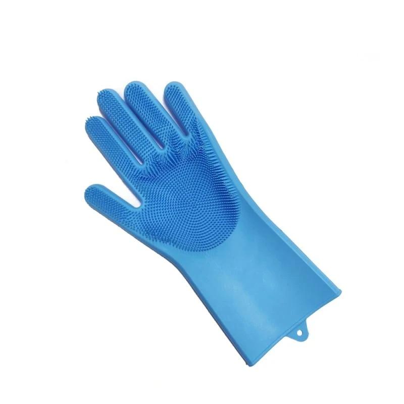 Gants de nettoyage de vaisselle en silicone 2 en 1