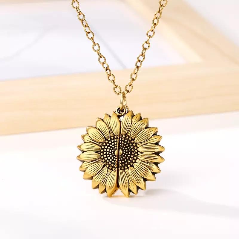 "You Are My Sunshine" Sunflower Necklace