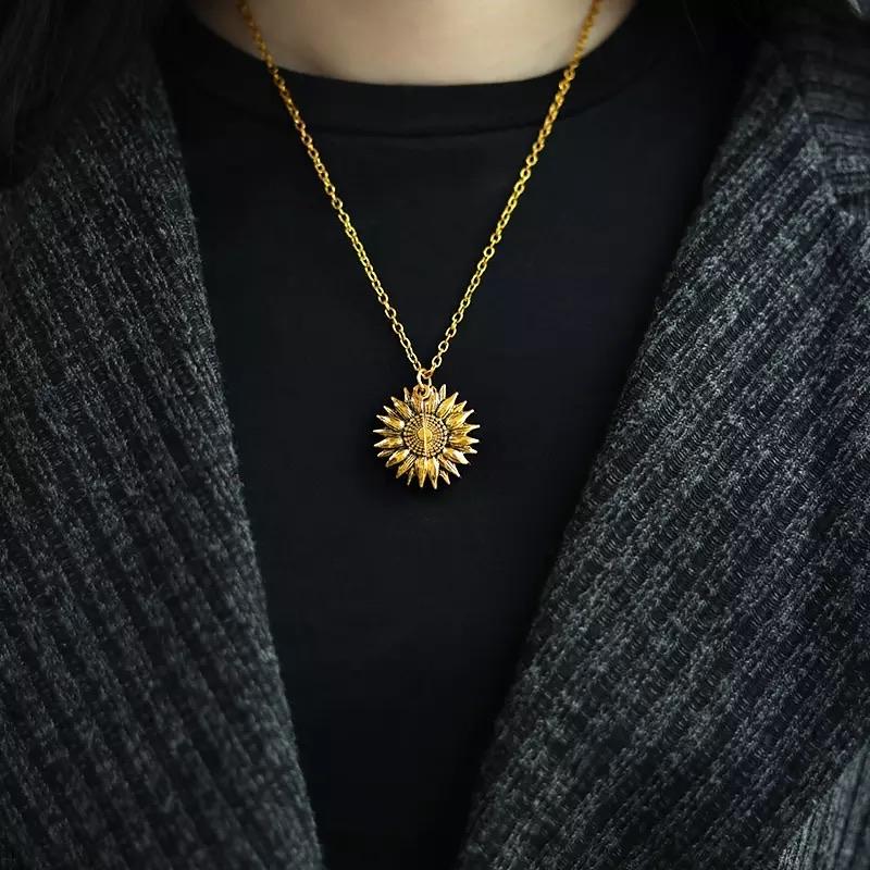 "You Are My Sunshine" Sunflower Necklace