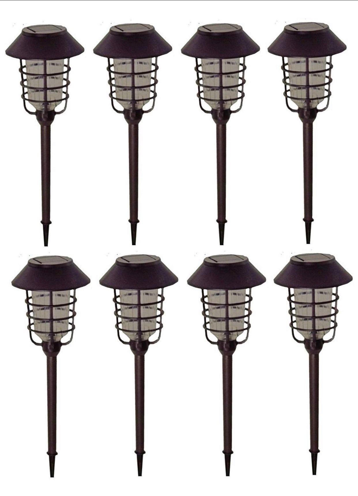 Energizer [ Smartyard ] Grandes lampes solaires à DEL pour allées, bronze huilé, paquet de 8