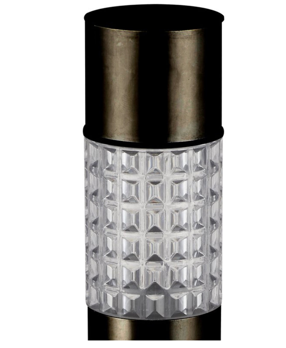 Living Accents Silver Solar Powered LED Bollard Light - Case Pack of 15