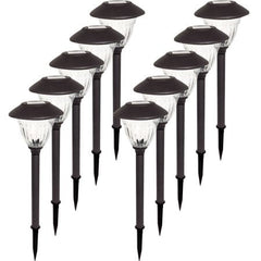 Paquete de 10 luces LED solares para caminos de exterior Energizer, de acero inoxidable (bronce metálico)