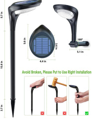 Luces solares para caminos SmartYard, paquete de 4 luces LED solares para jardín con brillo de color, iluminación para paisajes, cambio de color automático y fijas