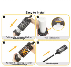 Linterna solar de alta gama de 20 lúmenes con construcción de aluminio fundido a presión y vidrio con panel solar integrado (paquete de 2) 