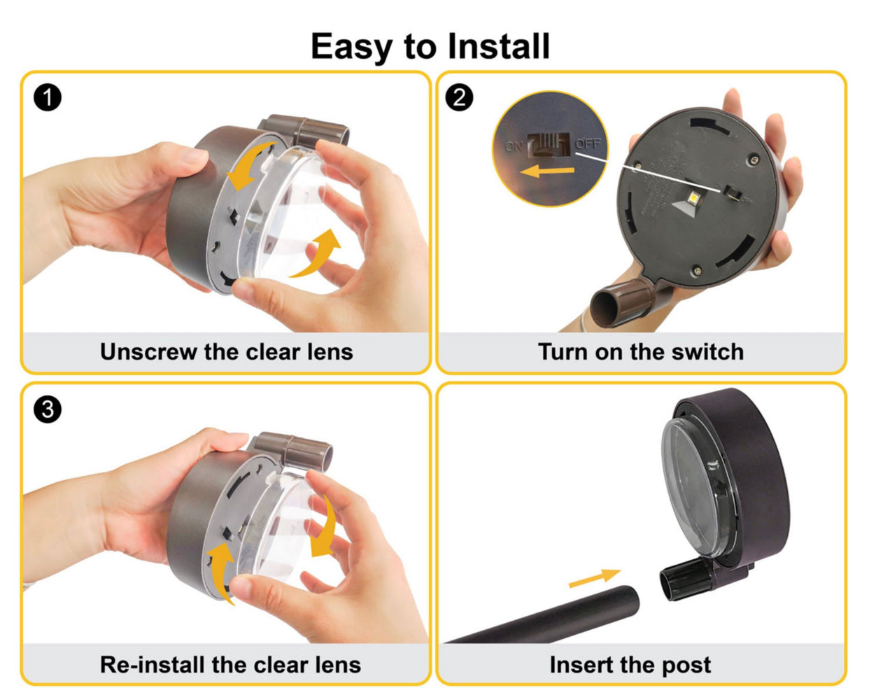 Lot de 4 lampes solaires pour allées Energizer 20 lumens