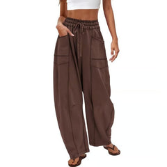 Womens Baggy Barrel Pants Wide Legs, Big Pockets, Zero Stress!