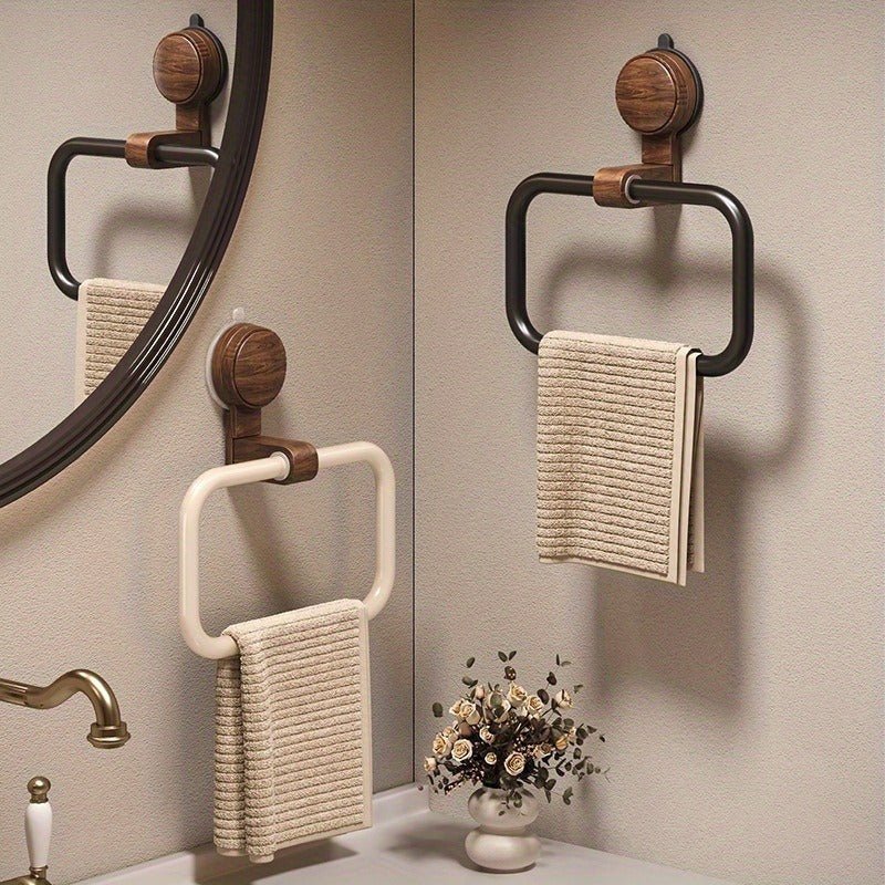 IonGrip Towel Holder with 180° Pivot – Durable Stainless Steel and Walnut Design