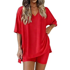 Lara Relaxed Tee & High-Waist Shorts Set | Soft Breathable Warm-Weather Outfit