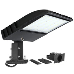 Lampadaire LED 200 W pour extérieur, 5 700 K, 28 000 lm, montage universel, bronze, AC 120-277 V, étanche IP65, éclairage de parking, éclairage de sécurité, éclairage routier extérieur pour zones commerciales