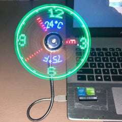 LiftAir USB Desk Fan | Time & Temperature Readout With Flexible Neck