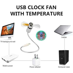 LiftAir USB Desk Fan | Time & Temperature Readout With Flexible Neck