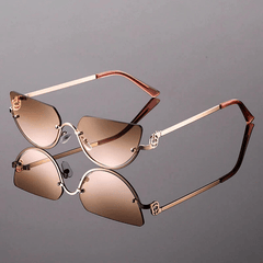 Liora Retro Sunglasses | UV400 Protection, Golden Frames