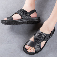 Marina Two-Way Strap Leather Sandals | Massage Insole, Beach-to-City Comfort