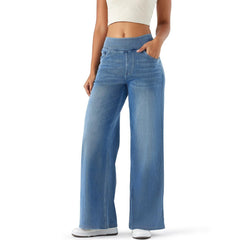 Maris Relaxed Stretch Wide-Leg Jeans | Mid-Rise Fit & Four Pockets