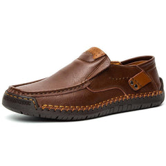 Marston Leather Slip-On Shoes | Padded Insole, Round Toe Daily Wear