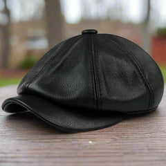 Maverick Men's Leather Cap | Handcrafted Genuine Leather, Vintage-Inspired