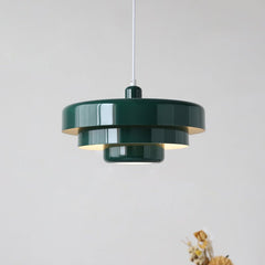 Mid-Century Pendant Light in Orange Metal – Bauhaus Style Ceiling Fixture