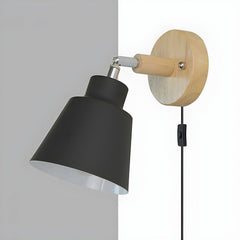 Minimalist Wooden Wall Light with Iron Accent for Modern Interiors