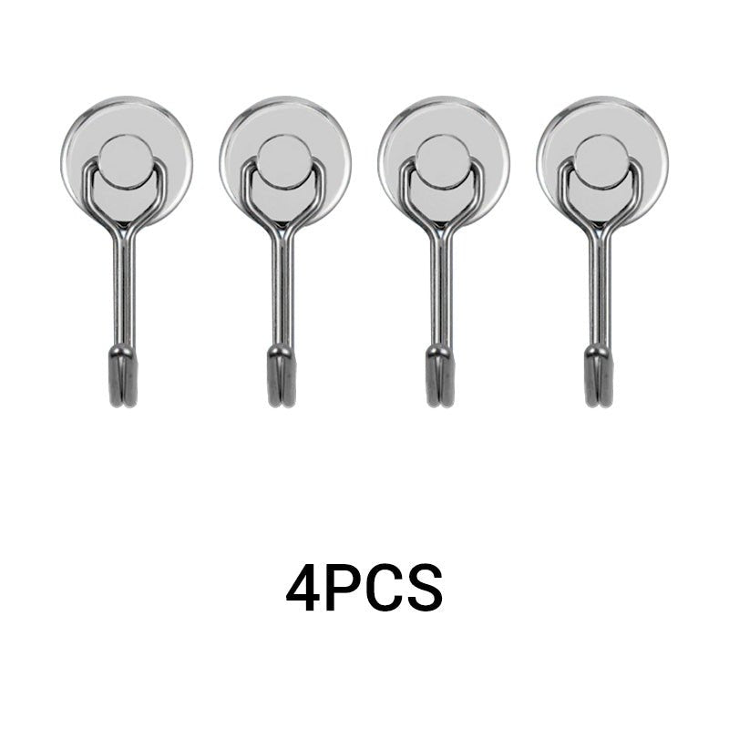 PivotHold Magnetic Hooks | 24.2 lb Capacity | 360° Swivel 4-Pack