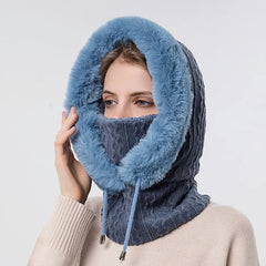 Pola Women's Hood | Ultra-Soft Knit Fabric, Integrated Face Shield