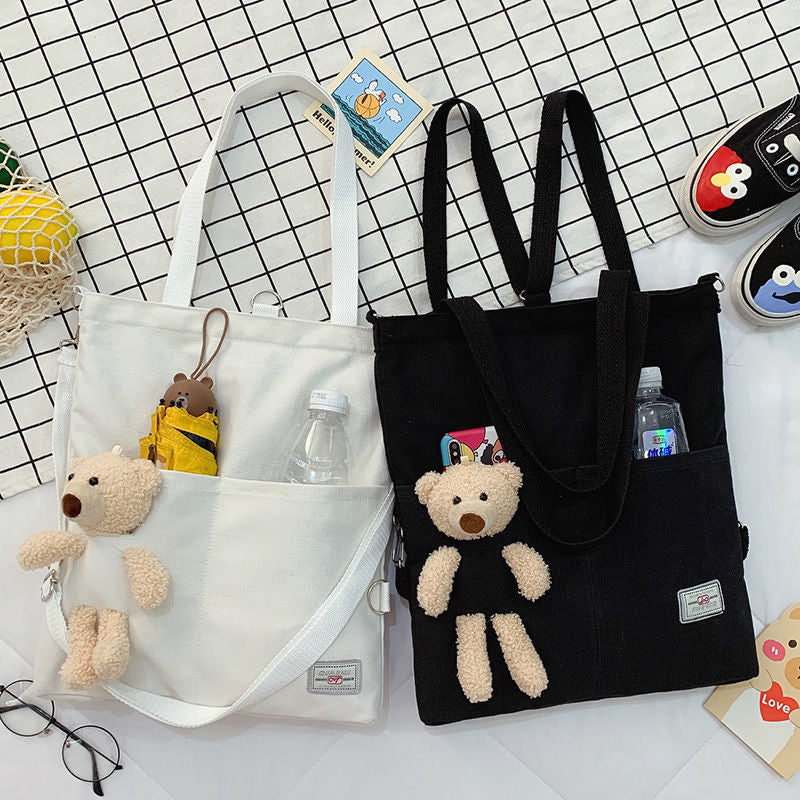 Cute Bear Eco Canvas Shoulder Bags