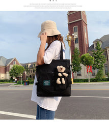 Cute Bear Eco Canvas Shoulder Bags