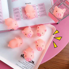 10 piezas de juguetes para apretar con forma de cerdo rosa kawaii