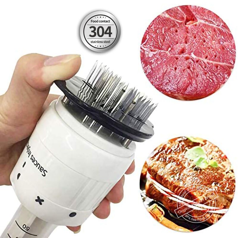 Attendrisseur de viande et injecteur de saveur 2 en 1