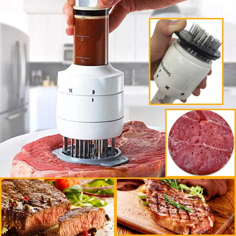 Attendrisseur de viande et injecteur de saveur 2 en 1