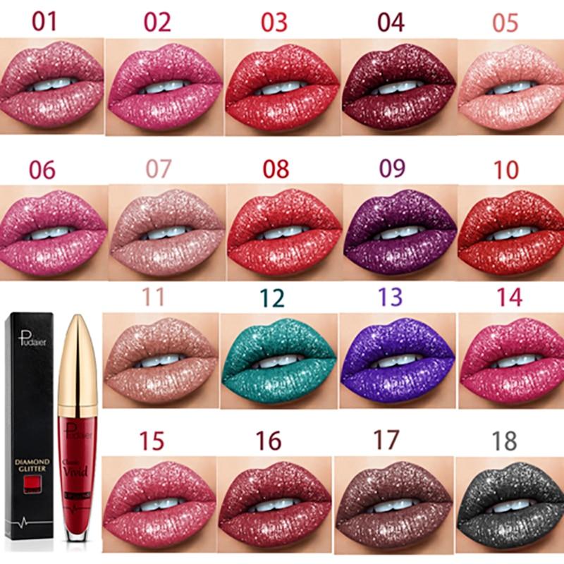 (HOT SALE!!!) 18 Color Diamond Shiny Long Lasting Lipstick